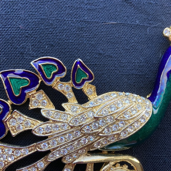 Vintage Large Peacock Pin. Jewels and enamel - Picture 5 of 15